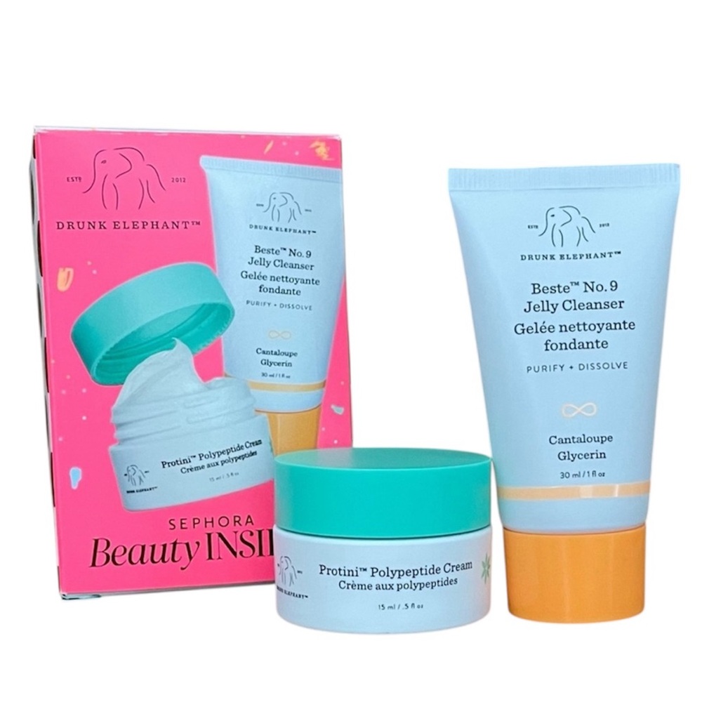 NEW Sephora Drunk Elephant Polypeptide Cream+Jelly Cleanser set (travel size). - Picture 9 of 9